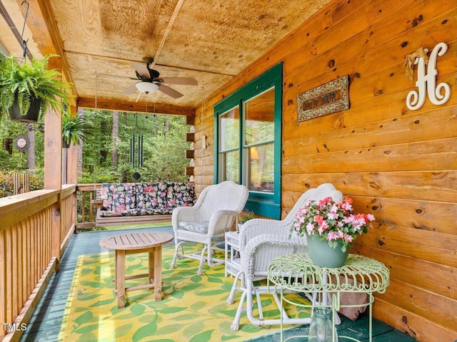 3009 Pleasant Hill Church Rd, Siler City, NC 27344 - balcony with ceiling fan and covered porch