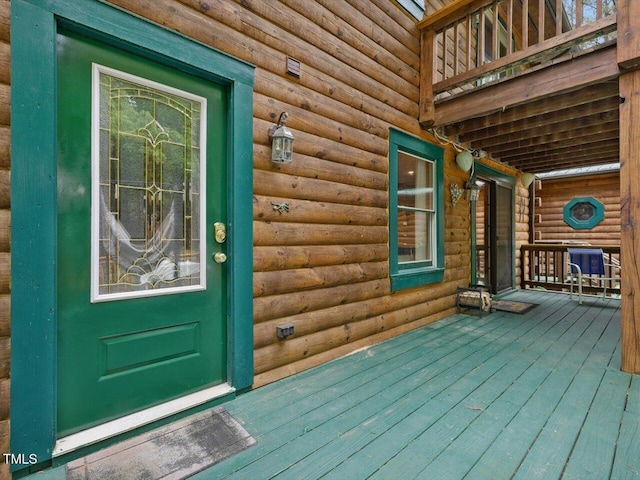 3009 Pleasant Hill Church Rd, Siler City, NC 27344 - view of exterior entry featuring log veneer siding