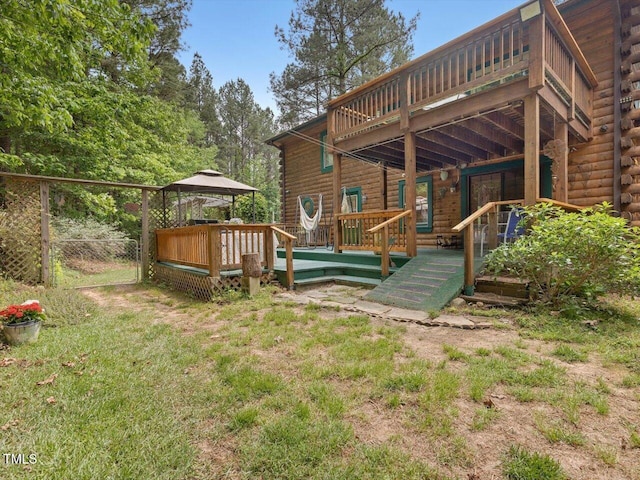 3009 Pleasant Hill Church Rd, Siler City, NC 27344 - view of yard with a gazebo and a wooden deck
