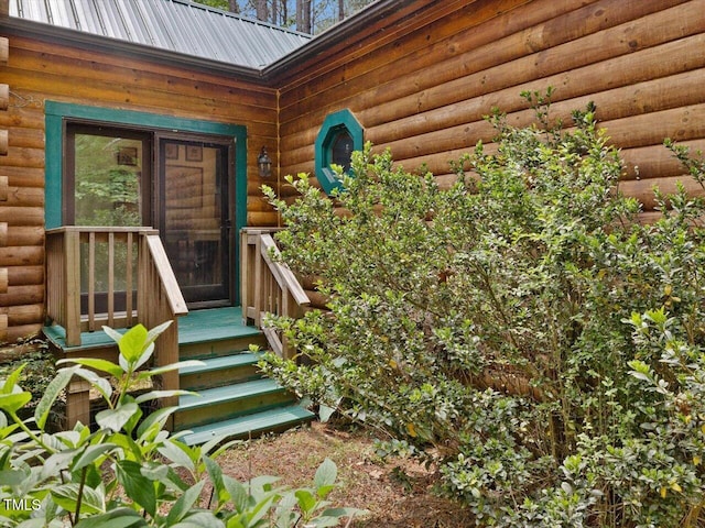 3009 Pleasant Hill Church Rd, Siler City, NC 27344 - doorway to property featuring log veneer siding