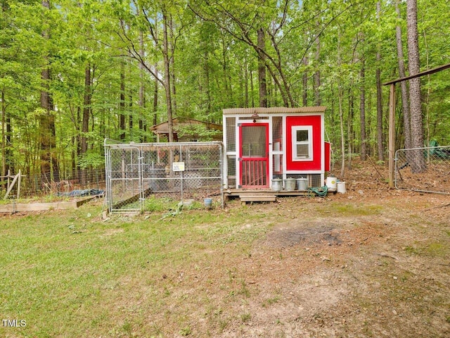 3009 Pleasant Hill Church Rd, Siler City, NC 27344 - view of poultry coop featuring fence and a view of trees