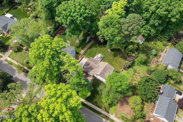 drone / aerial view with a residential view