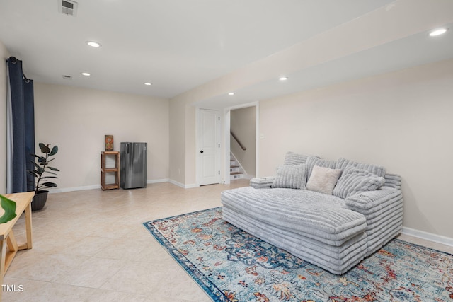 5505 Knollwood Rd, Raleigh, NC 27609 - living area with recessed lighting and stairs