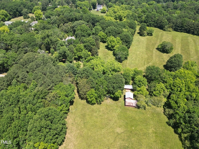 aerial view featuring a forest view