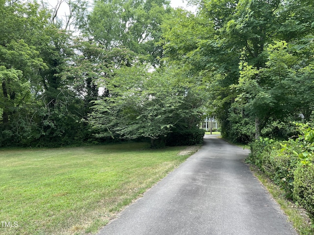 view of road with a view of trees