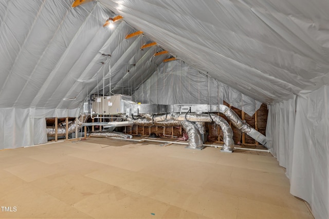 view of unfinished attic