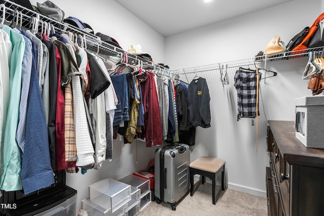 spacious closet with carpet floors