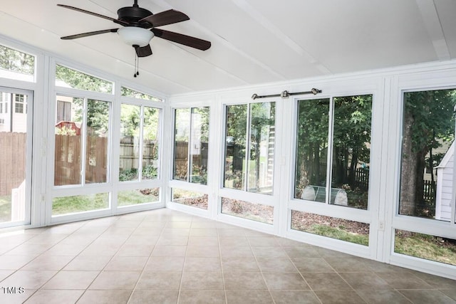 2528 Beech Gap Ct, Raleigh, NC 27603 - unfurnished sunroom featuring tile patterned flooring and lofted ceiling