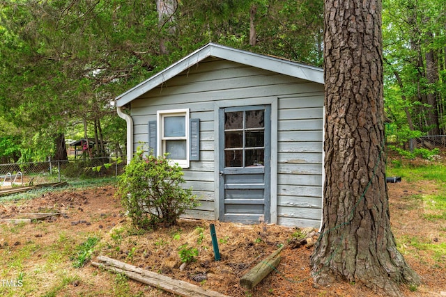 149 Baldwin Dr, Durham, NC 27712 - view of shed featuring fence