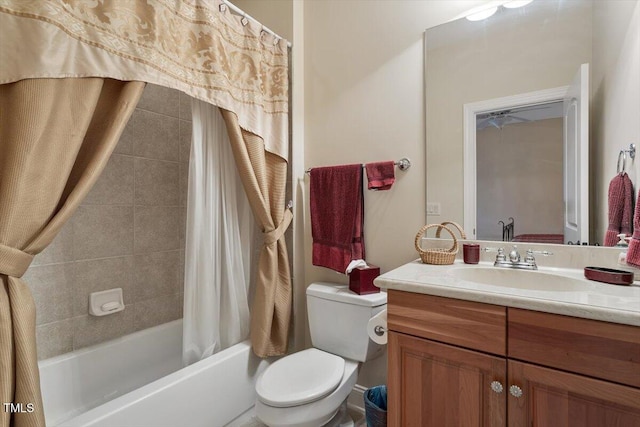 1317 Colonial Club Rd, Wake Forest, NC 27587 - bathroom with shower / bath combo with shower curtain, vanity, and toilet