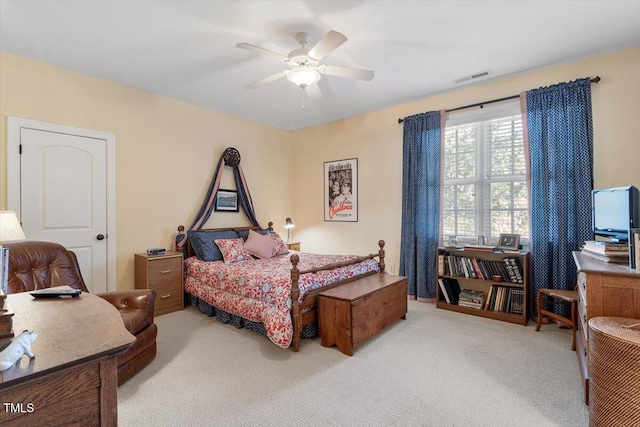1317 Colonial Club Rd, Wake Forest, NC 27587 - carpeted bedroom featuring a ceiling fan and visible vents
