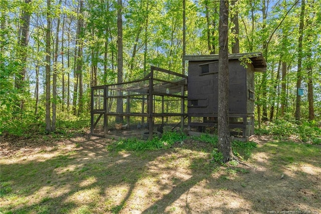 626 Bailey Rd, Coats, NC 27521 - exterior space with a forest view