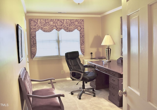 775 Sid Eaves Rd, Youngsville, NC 27596 - carpeted office space featuring ornamental molding, visible vents, and baseboards
