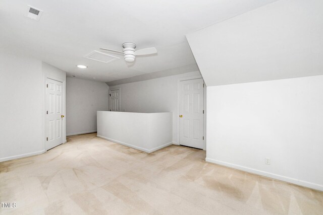 6000 Tenter Banks Sq, Raleigh, NC 27609 - bonus room featuring visible vents, baseboards, attic access, recessed lighting, and carpet flooring