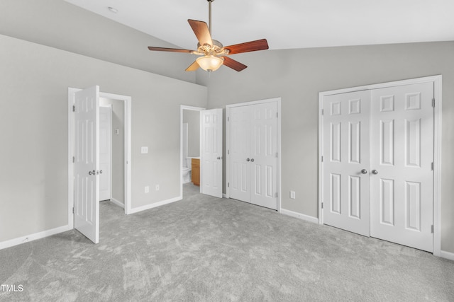 2705 Wyntercrest Ln, Durham, NC 27713 - unfurnished bedroom featuring carpet floors, multiple closets, ceiling fan, and baseboards