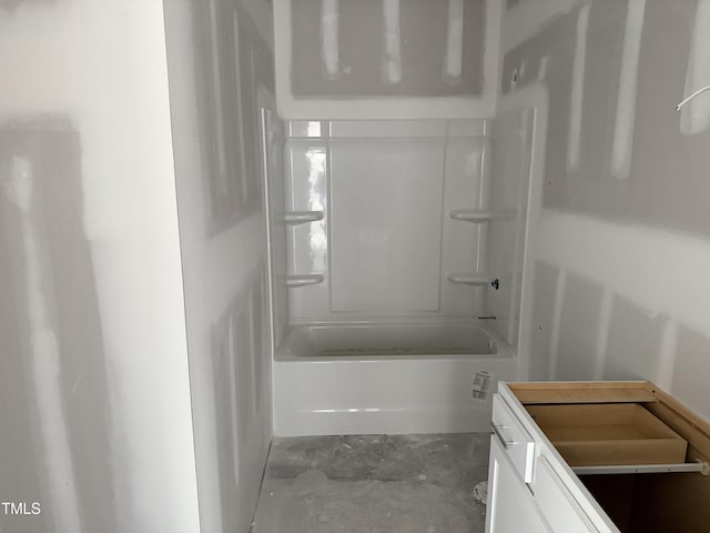 2874 Quarry Rd Unit 165, Rolesville, NC 27571 - bathroom featuring unfinished concrete flooring, tub / shower combination, and vanity
