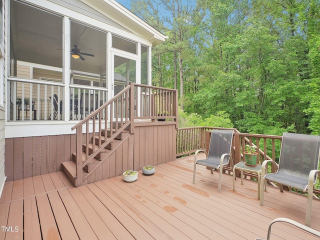 4125 Enfield Ridge Dr, Cary, NC 27519 - wooden terrace featuring a sunroom and stairway