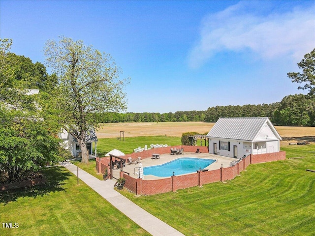 7348 NC-222 Hwy, Stantonsburg, NC 27883 - view of swimming pool featuring fence, a lawn, and a fenced in pool