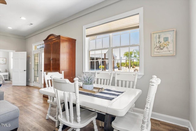 7348 NC-222 Hwy, Stantonsburg, NC 27883 - dining room with baseboards, recessed lighting, wood finished floors, and a wealth of natural light