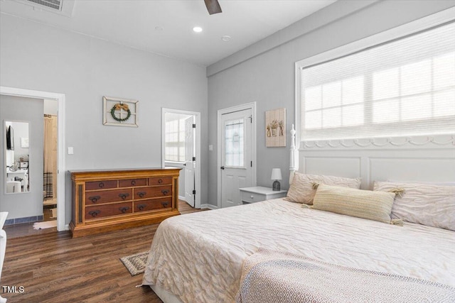 7348 NC-222 Hwy, Stantonsburg, NC 27883 - bedroom featuring wood finished floors, ceiling fan, visible vents, and baseboards