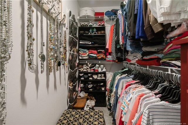 view of walk in closet