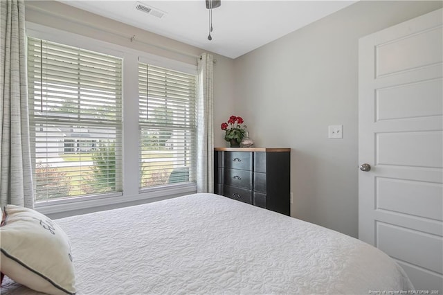 bedroom with visible vents