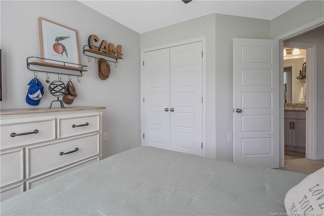 bedroom featuring a closet