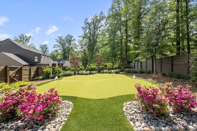 view of yard with fence