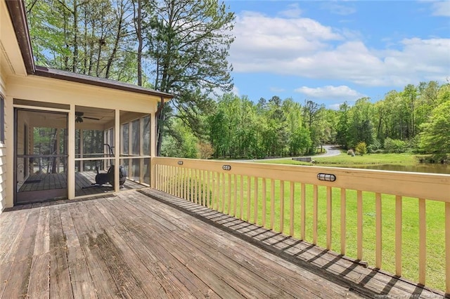 1619 Stonegate N, Sanford, NC 27332 - wooden terrace with a yard and a sunroom