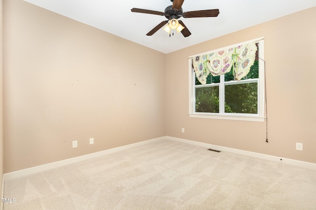 71 Potted Plant Ct, Clayton, NC 27520 - carpeted spare room with baseboards, ceiling fan, and visible vents