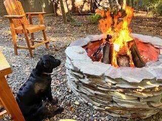 exterior view of a fire pit