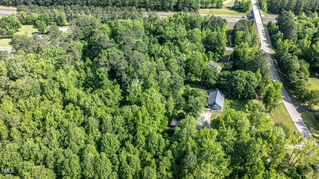 drone / aerial view with a forest view