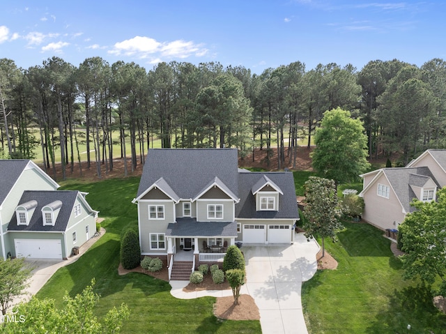 925 Hidden Jewel Ln, Wake Forest, NC 27587 - view from above of property with a tree filled landscape