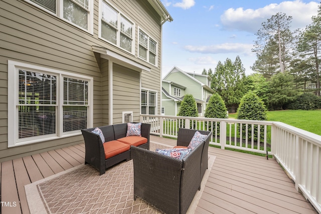 925 Hidden Jewel Ln, Wake Forest, NC 27587 - wooden terrace with outdoor lounge area