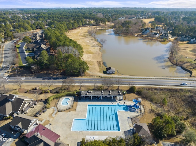 925 Hidden Jewel Ln, Wake Forest, NC 27587 - view of property location with a nearby body of water and a pool area