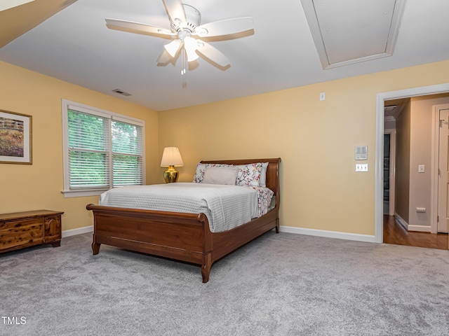 5401 Fire Pink Way, Raleigh, NC 27613 - carpeted bedroom with baseboards and ceiling fan