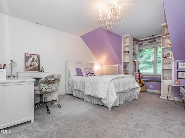5401 Fire Pink Way, Raleigh, NC 27613 - bedroom featuring carpet, baseboards, and a chandelier
