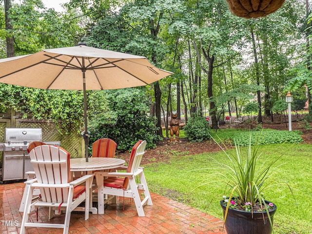 5401 Fire Pink Way, Raleigh, NC 27613 - view of patio / terrace with outdoor dining area and grilling area