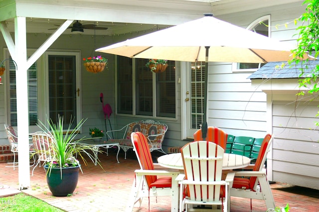 5401 Fire Pink Way, Raleigh, NC 27613 - view of patio with ceiling fan
