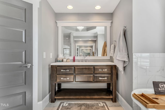 128 Paraggi Ct, Clayton, NC 27527 - full bath featuring baseboards and vanity