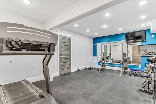 128 Paraggi Ct, Clayton, NC 27527 - exercise area with recessed lighting and baseboards