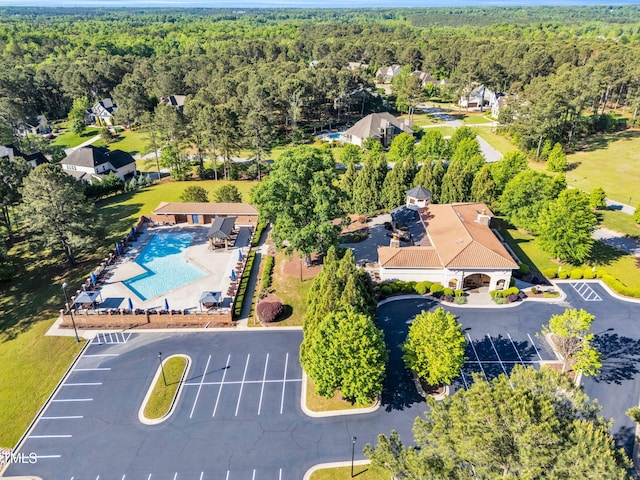 128 Paraggi Ct, Clayton, NC 27527 - aerial view with a wooded view