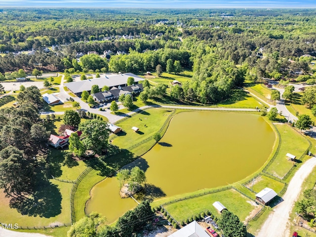 128 Paraggi Ct, Clayton, NC 27527 - aerial view with a water view and a forest view