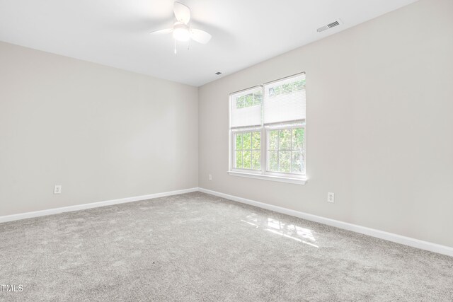 1628 Briarmont Ct, Raleigh, NC 27610 - carpeted empty room featuring a ceiling fan, visible vents, and baseboards