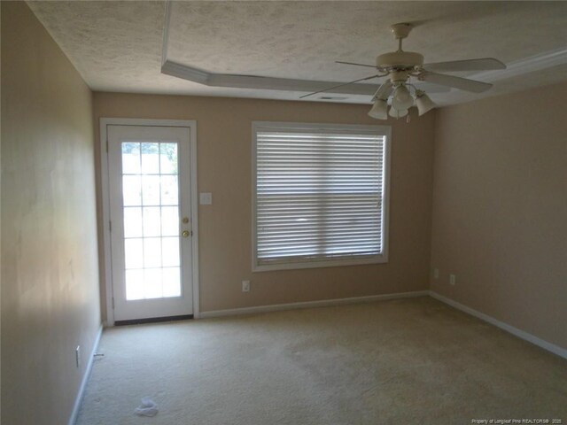 234 Walden Green Dr, Raeford, NC 28376 - carpeted spare room with a textured ceiling, ceiling fan, and baseboards