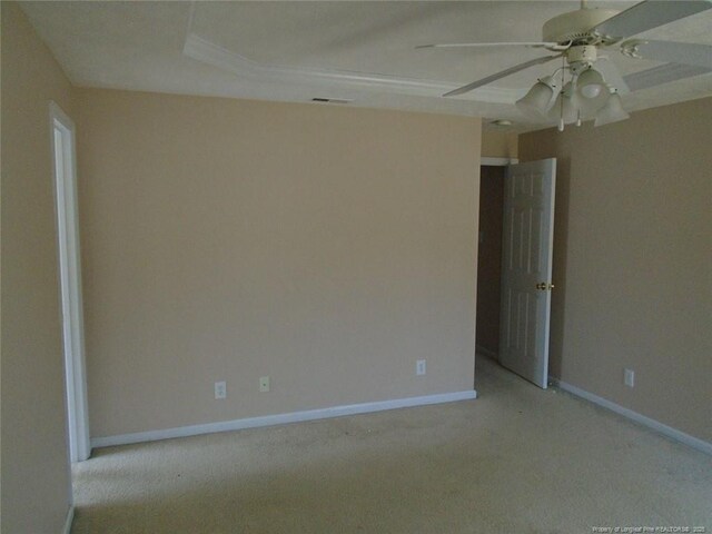 234 Walden Green Dr, Raeford, NC 28376 - empty room with baseboards, visible vents, ceiling fan, and carpet floors