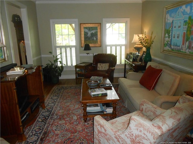 600 Yorkshire Pl, Lumberton, NC 28358 - living room with a wealth of natural light, crown molding, and baseboards