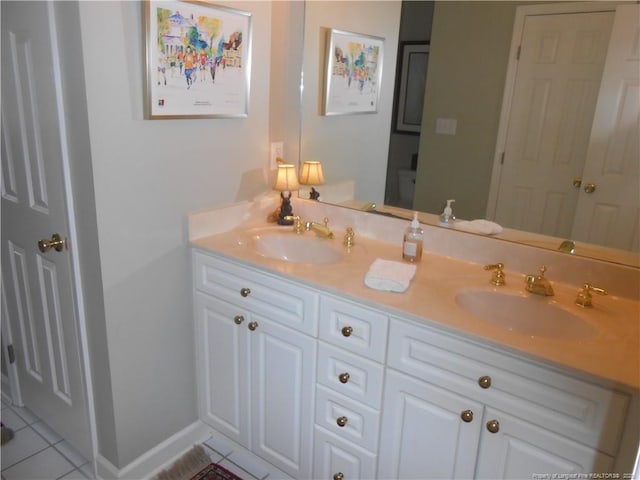 600 Yorkshire Pl, Lumberton, NC 28358 - bathroom with double vanity, tile patterned flooring, and a sink