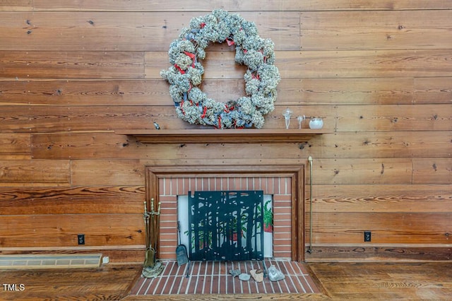 details with wood walls and visible vents