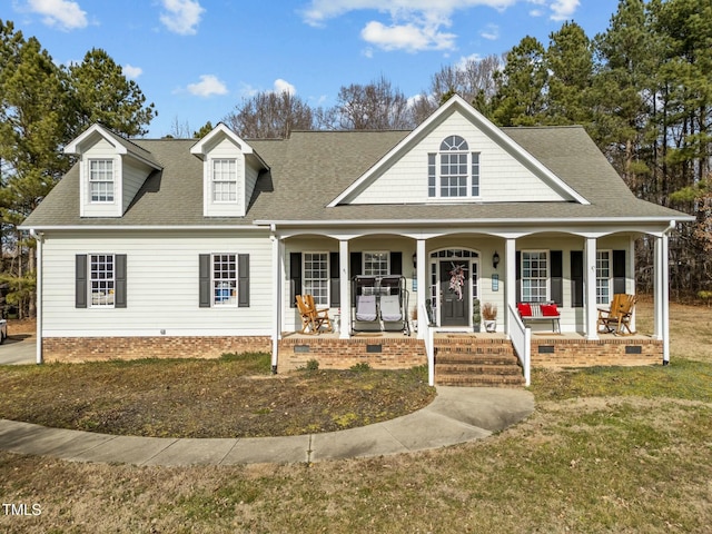 226 Fletcher Ridge Rd, Timberlake, NC 27583 - view of front of home with a porch, roof with shingles, and crawl space